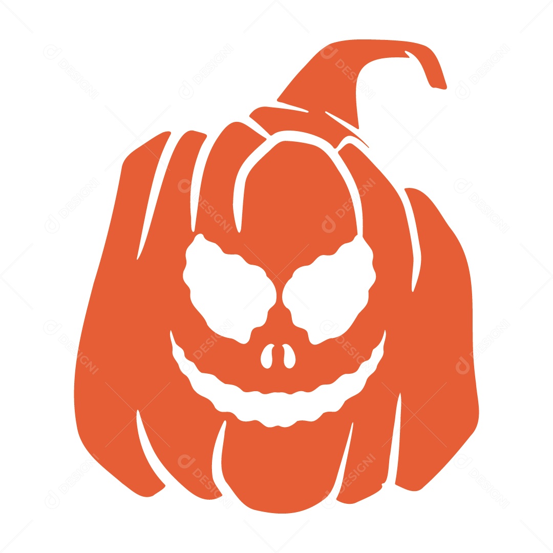 Abóbora Assustadora Ilustração de Halloween Vetor EPS