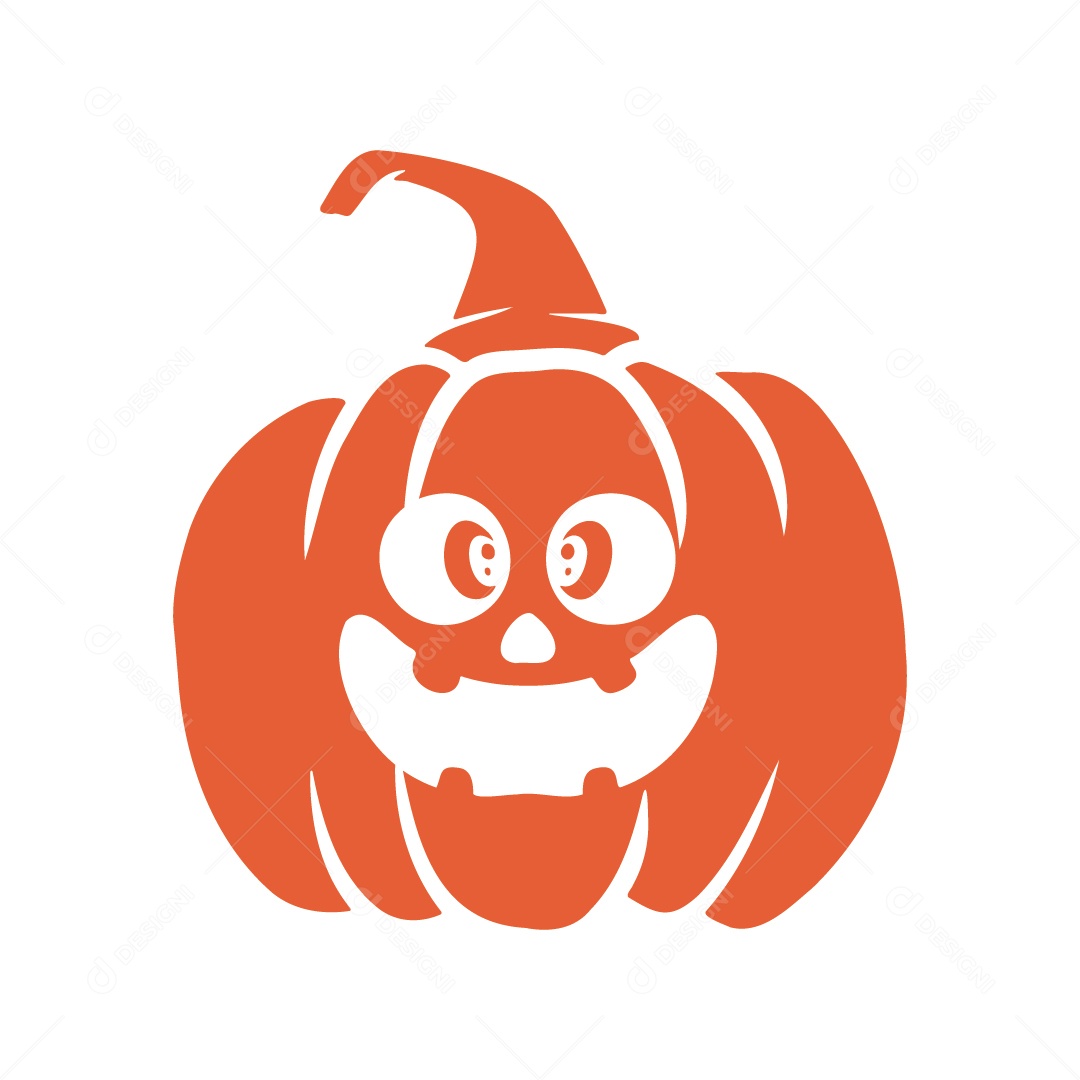 Abóbora Assustadora Ilustração de Halloween Vetor EPS