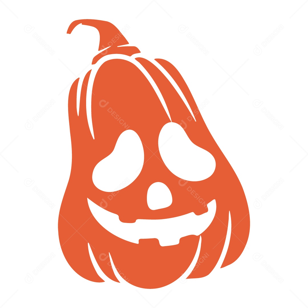 Abóbora Assustadora Ilustração de Halloween Vetor EPS