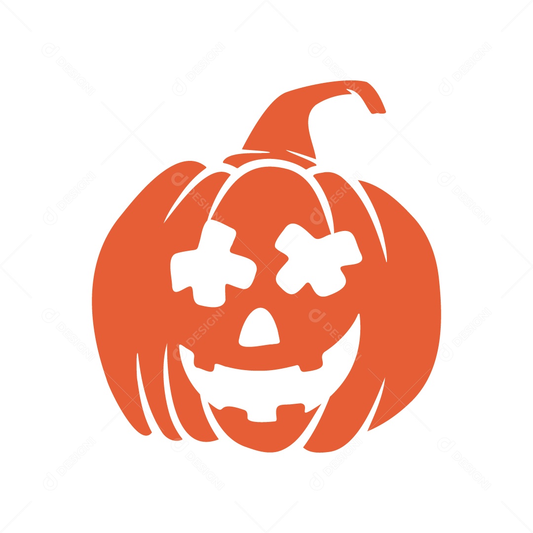 Abóbora Assustadora Ilustração de Halloween Vetor EPS