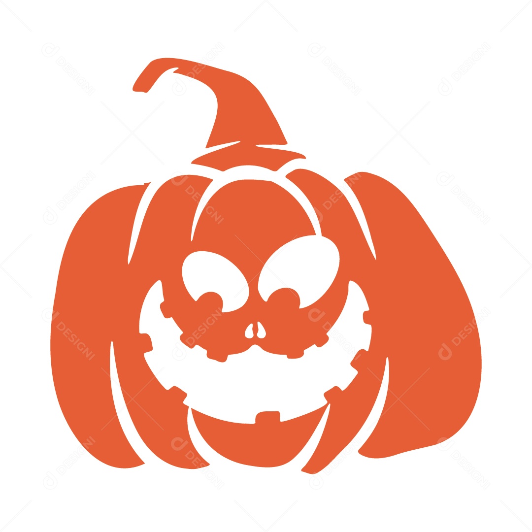 Abóbora Assustadora Ilustração de Halloween Vetor EPS