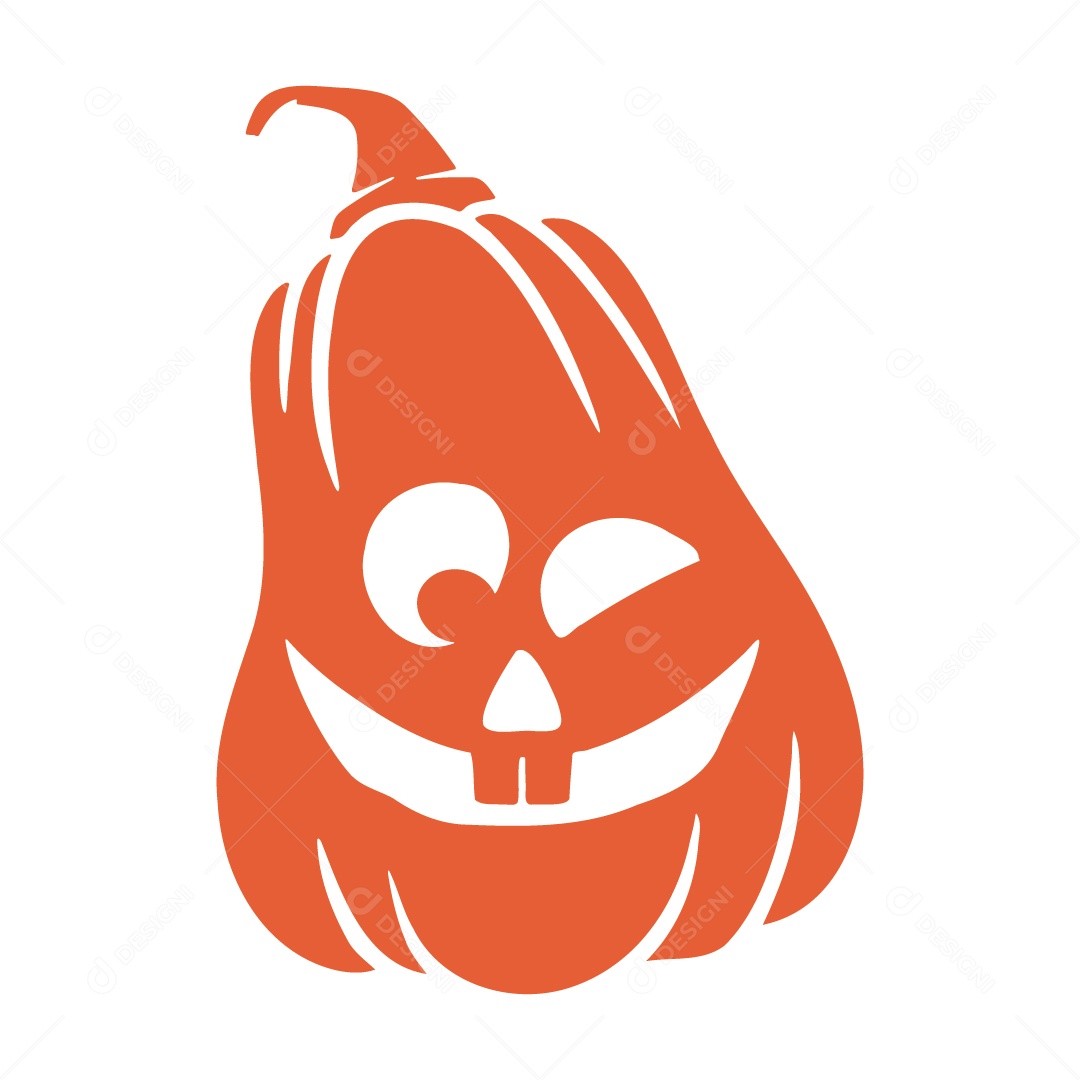 Abóbora Assustadora Ilustração de Halloween Vetor EPS