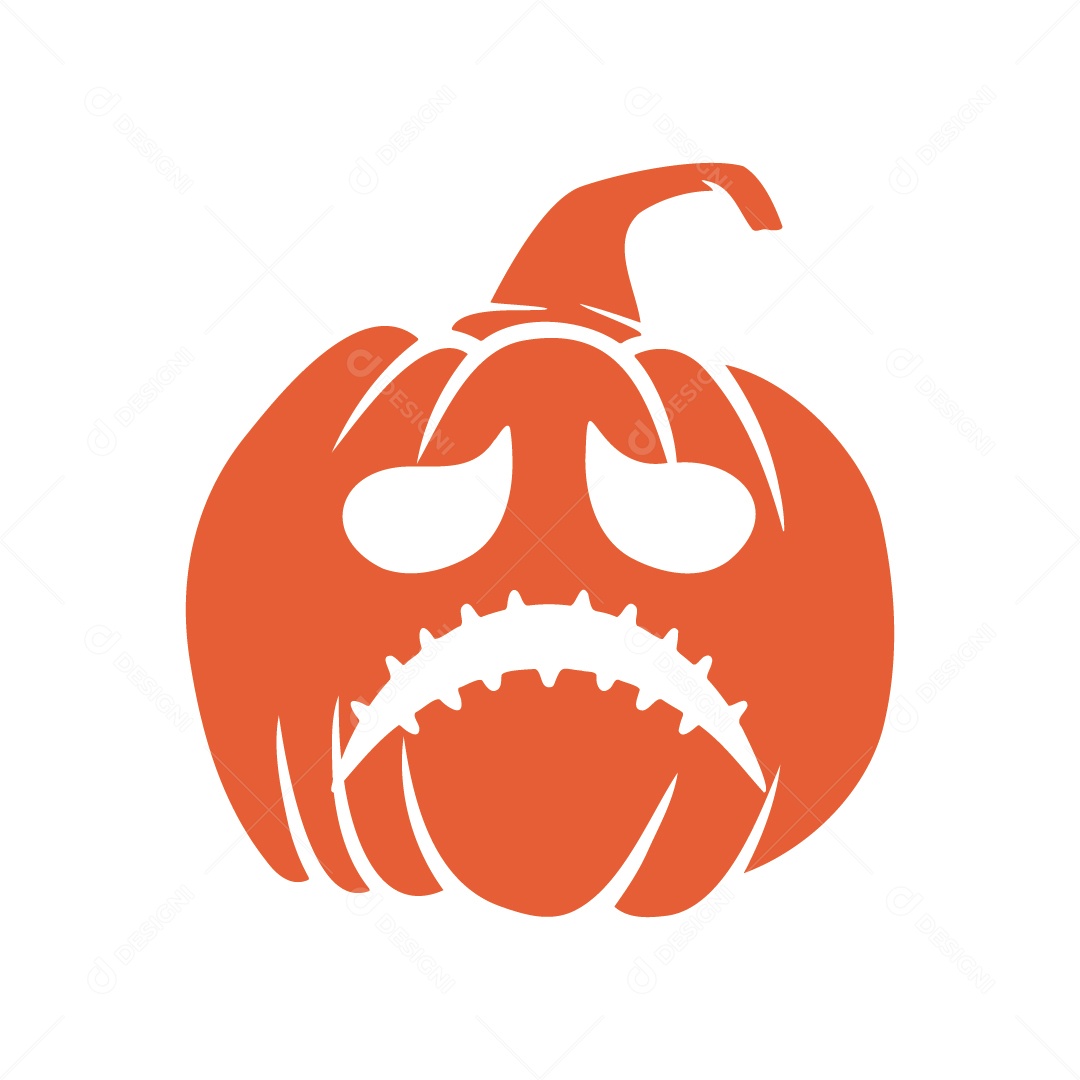 Abóbora Assustadora Ilustração de Halloween Vetor EPS