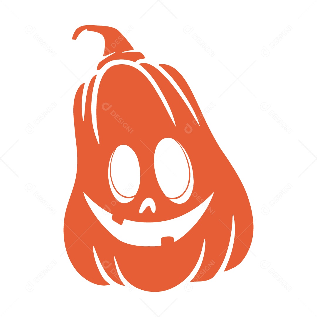 Abóbora Assustadora Ilustração de Halloween Vetor EPS