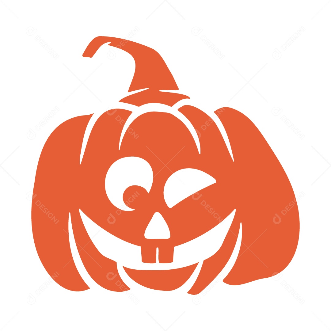 Abóbora Assustadora Ilustração de Halloween Vetor EPS