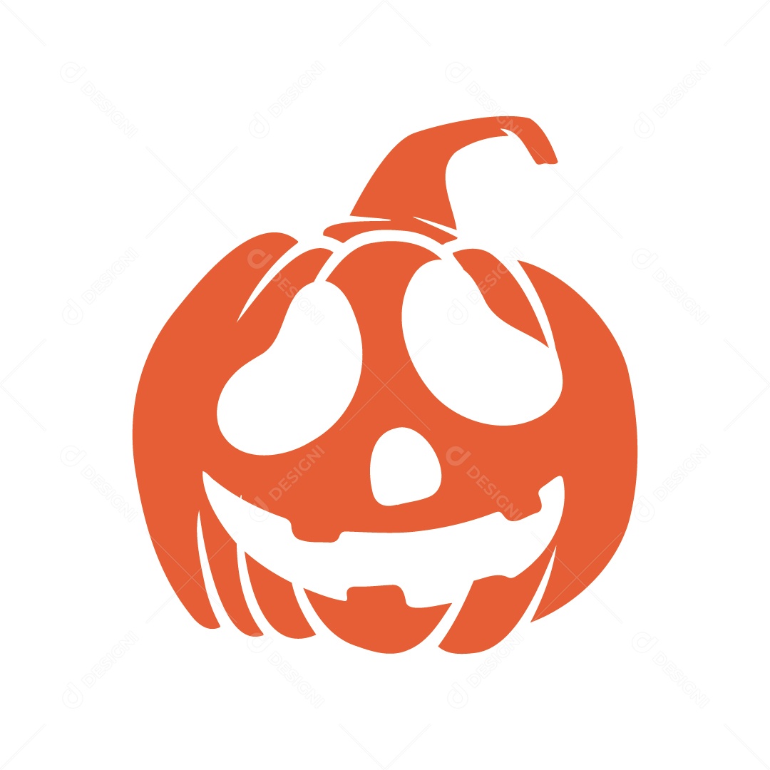 Abóbora Assustadora Ilustração de Halloween Vetor EPS