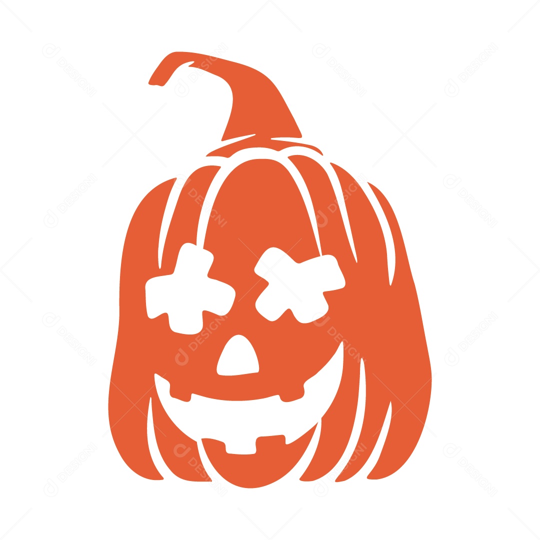 Abóbora Assustadora Ilustração de Halloween Vetor EPS