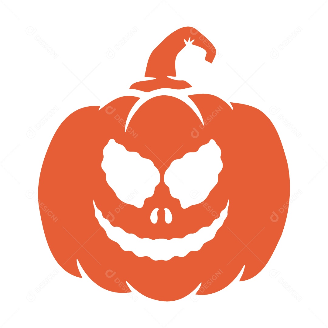 Abóbora Assustadora Ilustração de Halloween Vetor EPS
