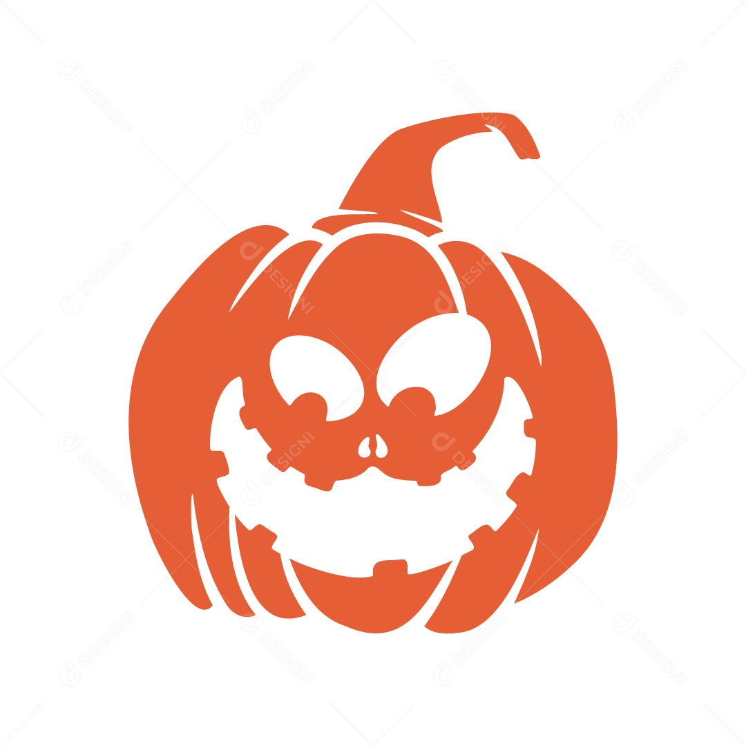 Abóbora Assustadora Ilustração de Halloween Vetor EPS