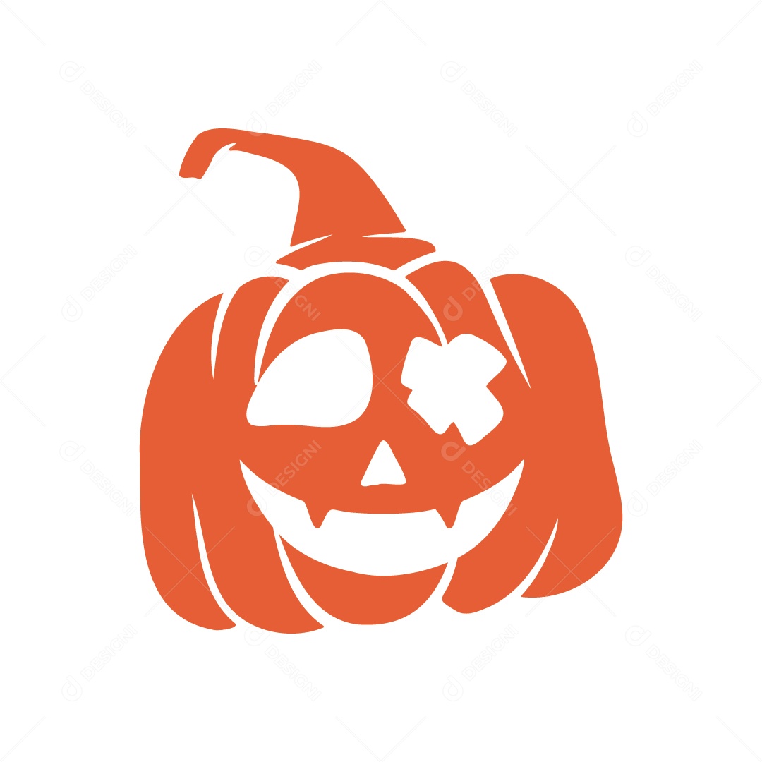 Abóbora Assustadora Ilustração de Halloween Vetor EPS