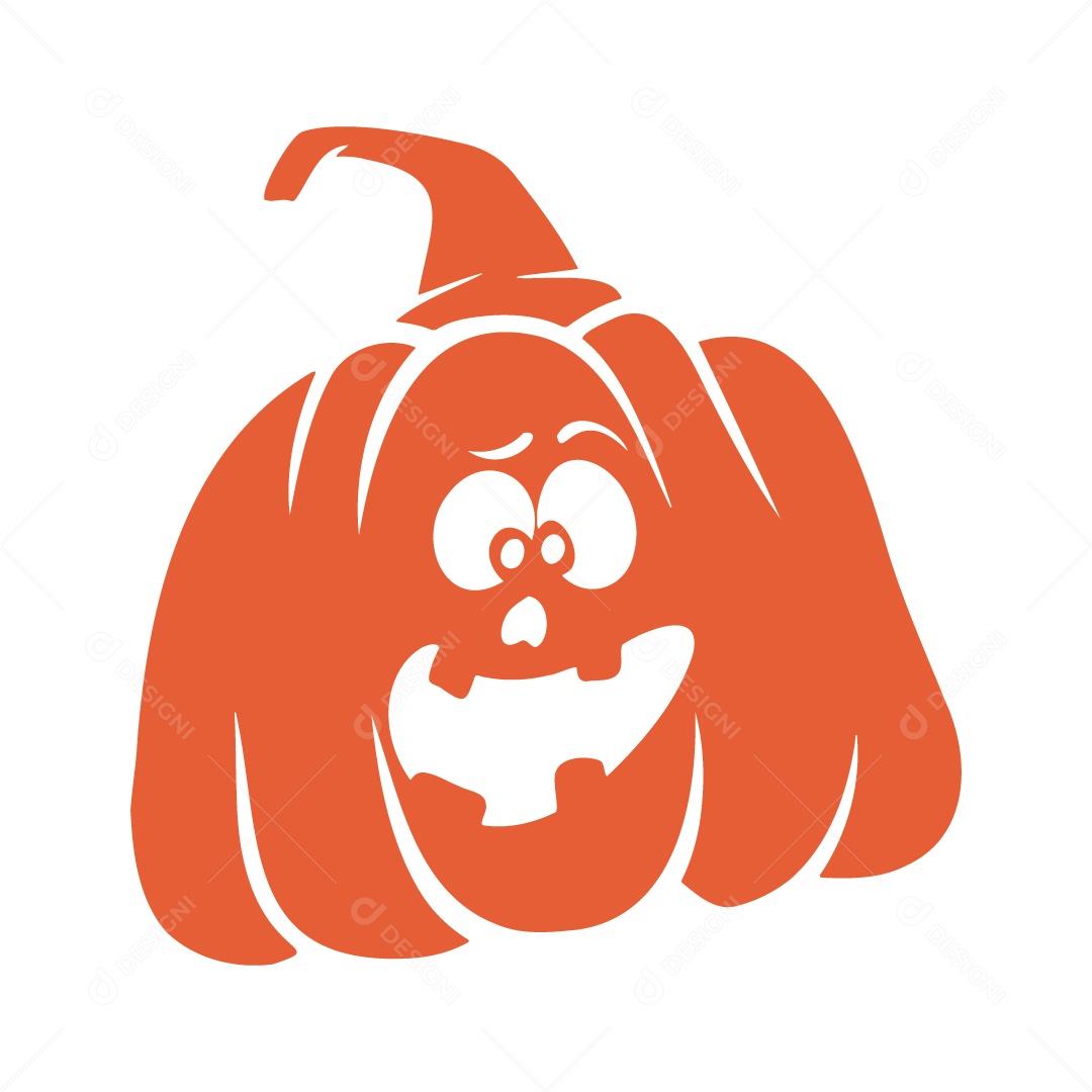 Abóbora Assustadora Ilustração de Halloween Vetor EPS