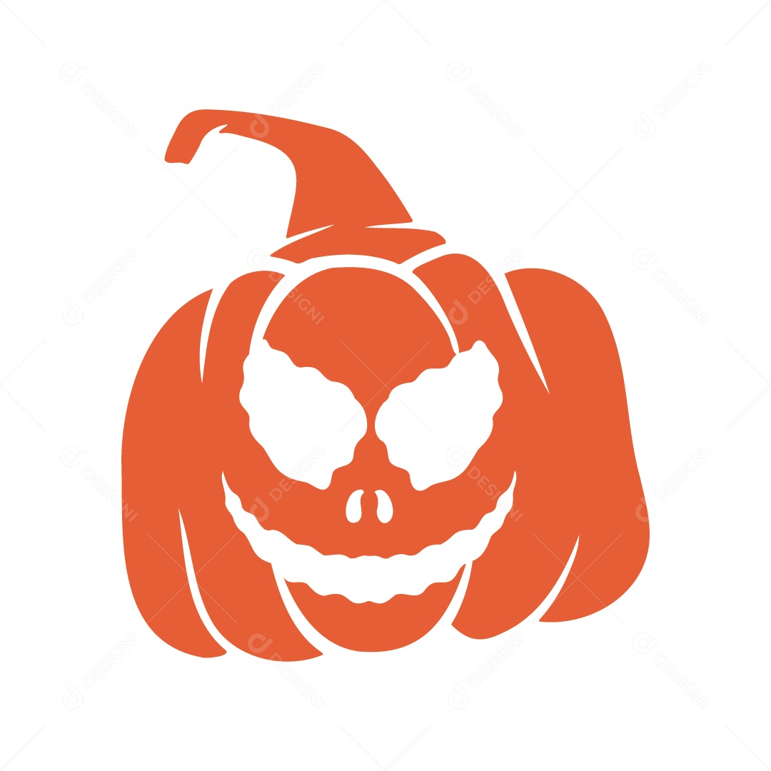 Abóbora Assustadora Ilustração de Halloween Vetor EPS