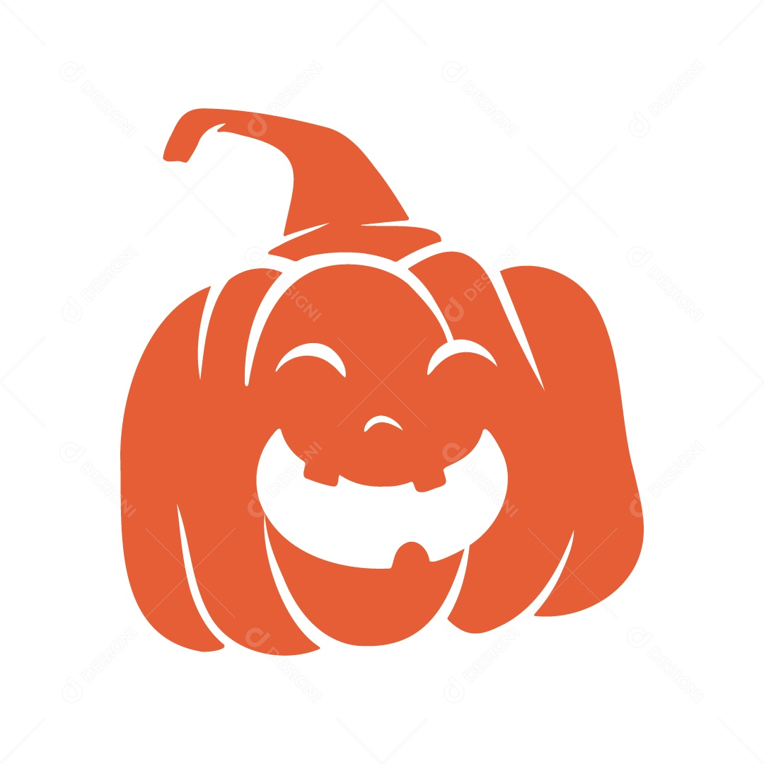 Abóbora Feliz Ilustração de Halloween Vetor EPS