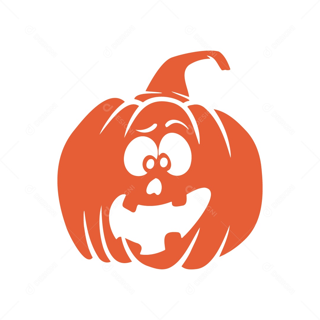 Abóbora Assustadora Ilustração de Halloween Vetor EPS