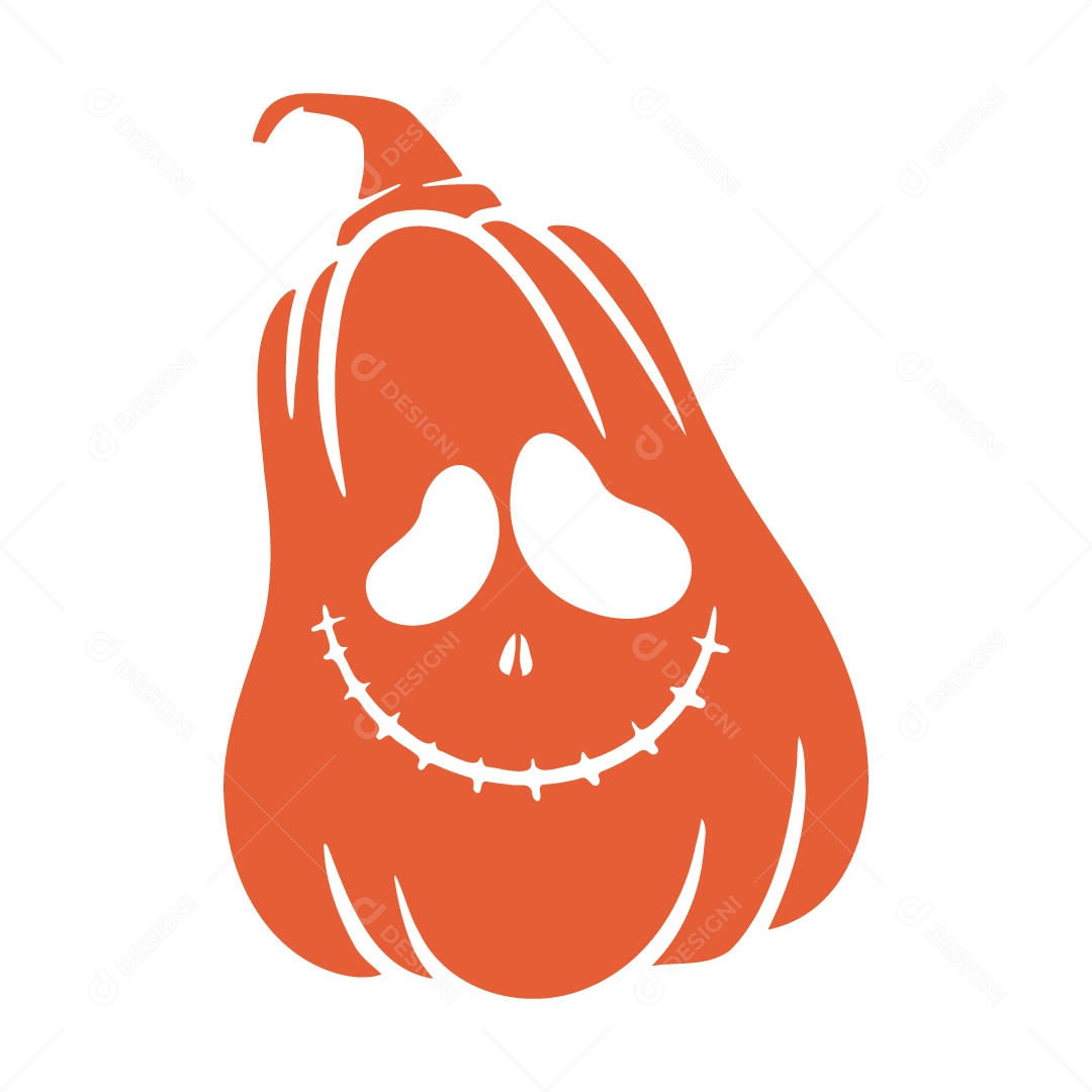 Abóbora Assustadora Ilustração de Halloween Vetor EPS