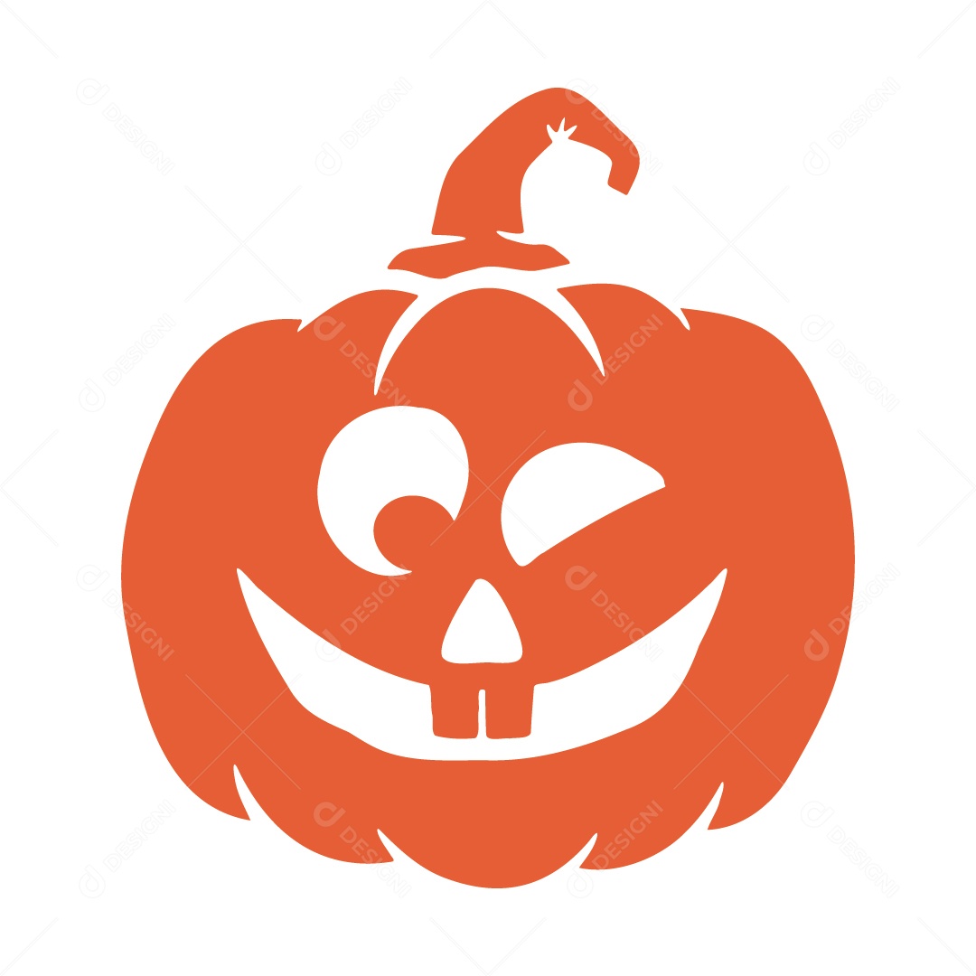 Abóbora Assustadora Ilustração de Halloween Vetor EPS