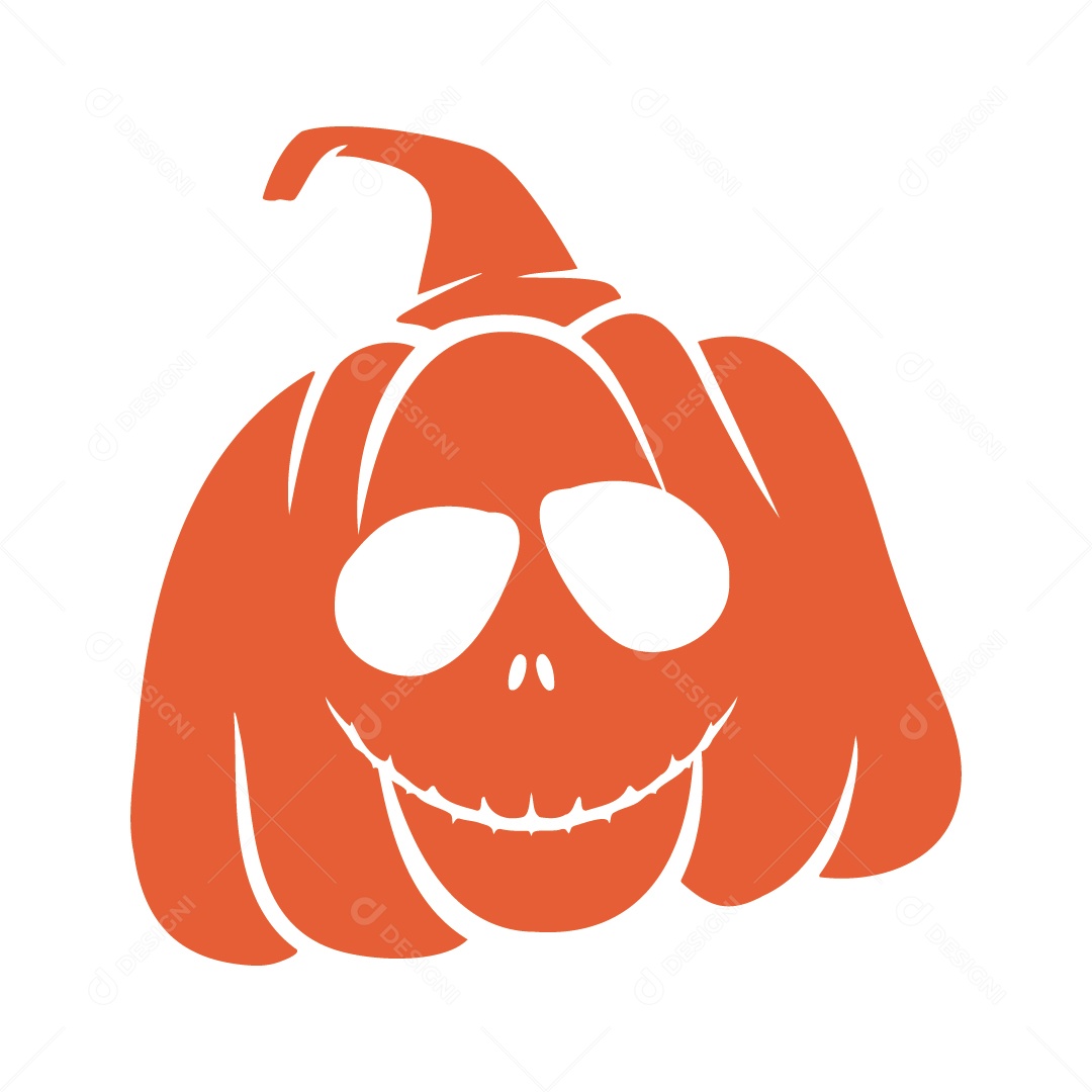 Abóbora Assustadora Ilustração de Halloween Vetor EPS