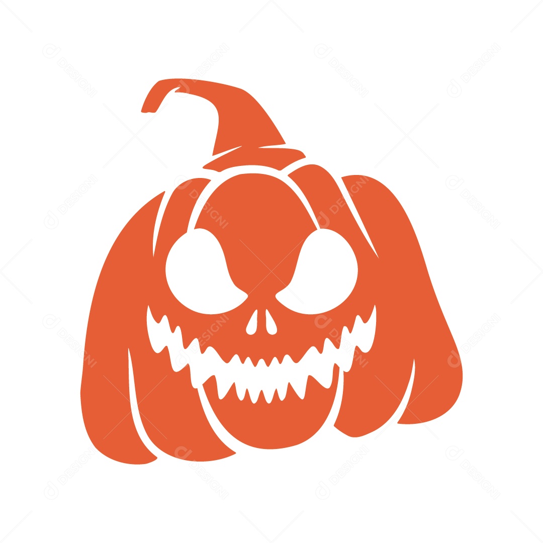 Abóbora Assustadora Ilustração de Halloween Vetor EPS