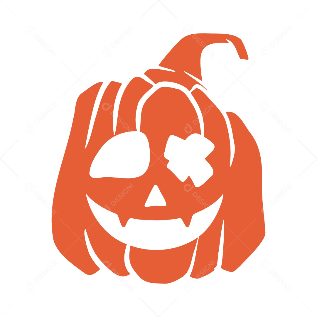 Abóbora Assustadora Ilustração de Halloween Vetor EPS