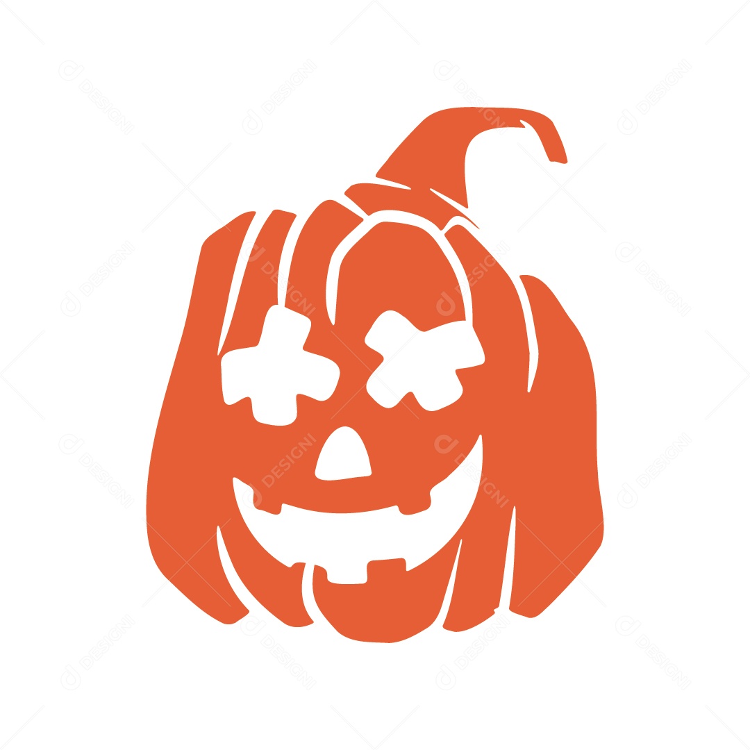 Abóbora Assustadora Ilustração de Halloween Vetor EPS