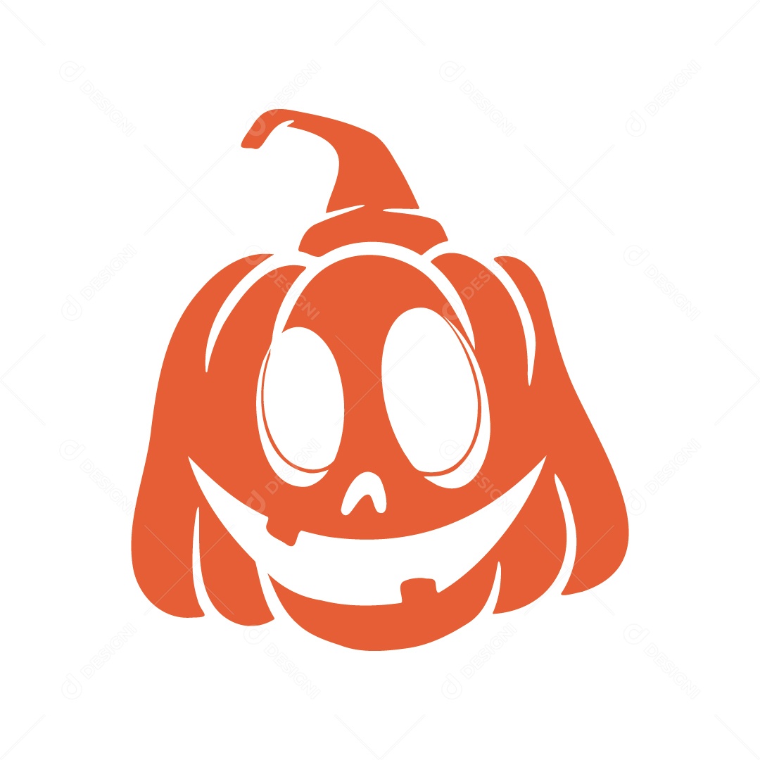 Abóbora Assustadora Ilustração de Halloween Vetor EPS