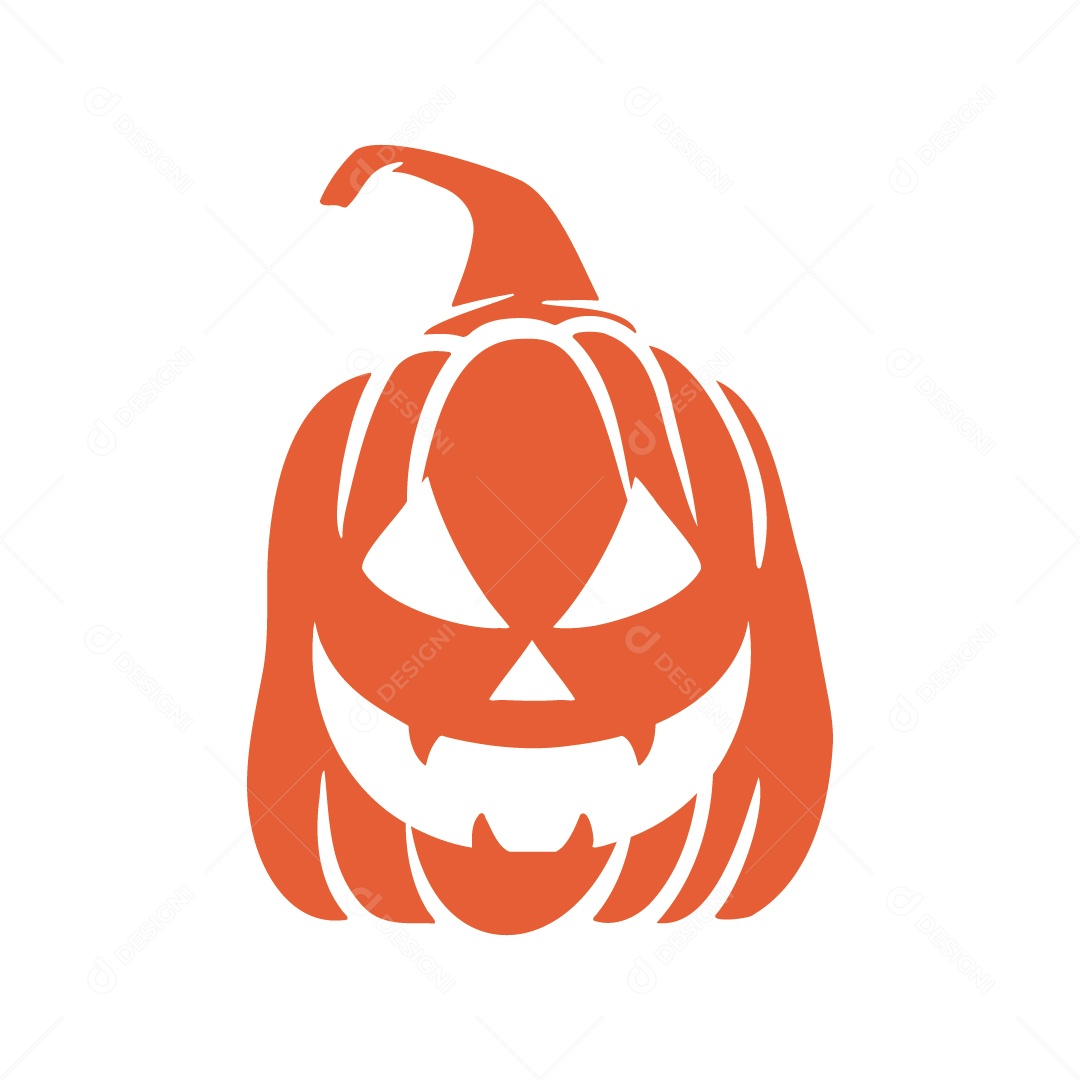 Abóbora Assustadora Ilustração de Halloween Vetor EPS
