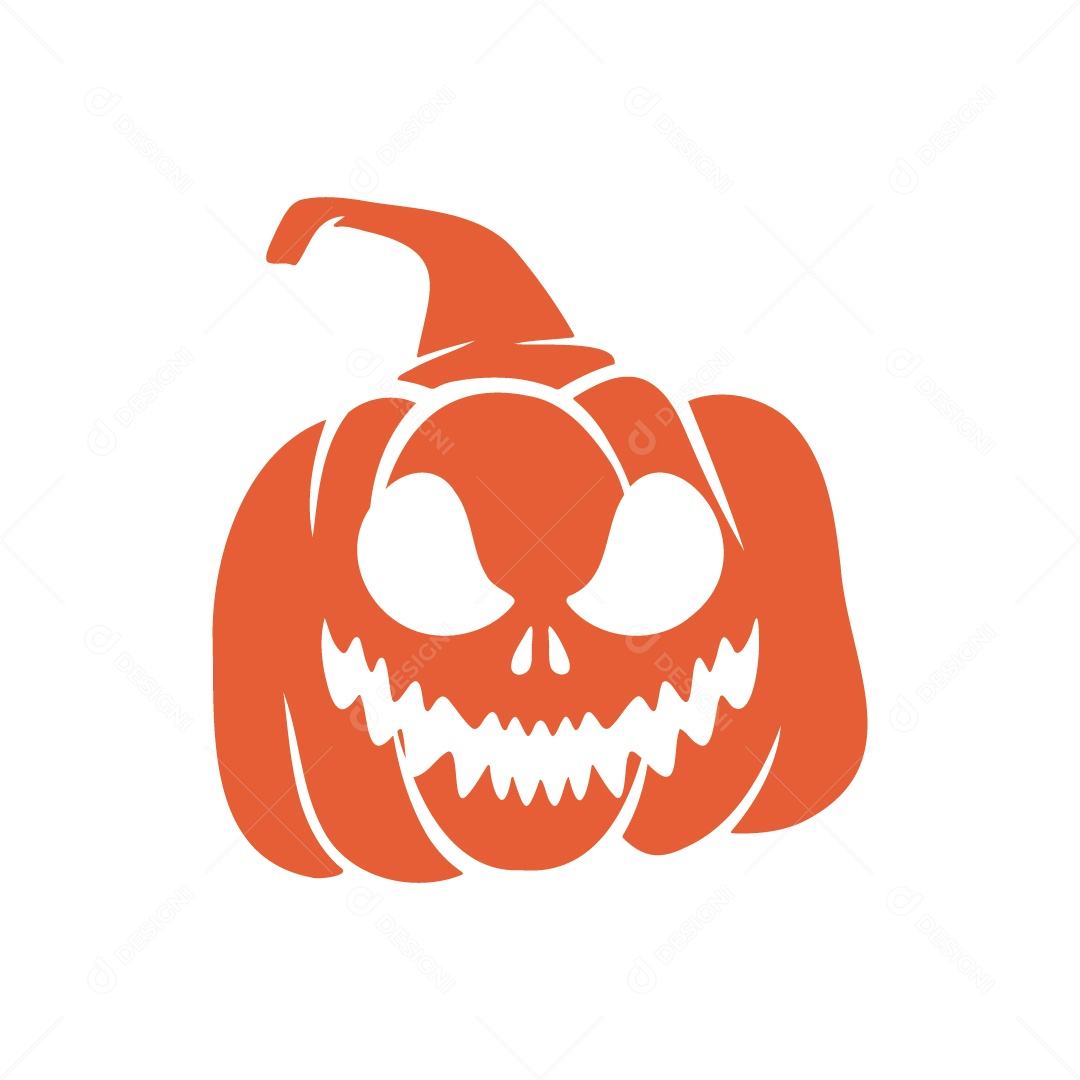 Abóbora Assustadora Ilustração de Halloween Vetor EPS