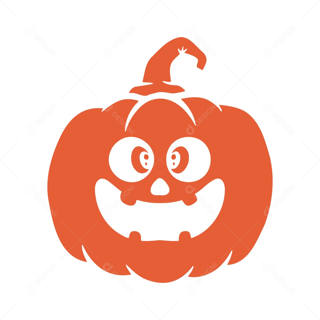 Abóbora Assustadora Ilustração de Halloween Vetor EPS