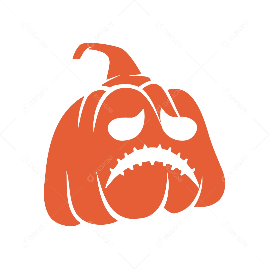 Abóbora Assustadora Ilustração de Halloween Vetor EPS
