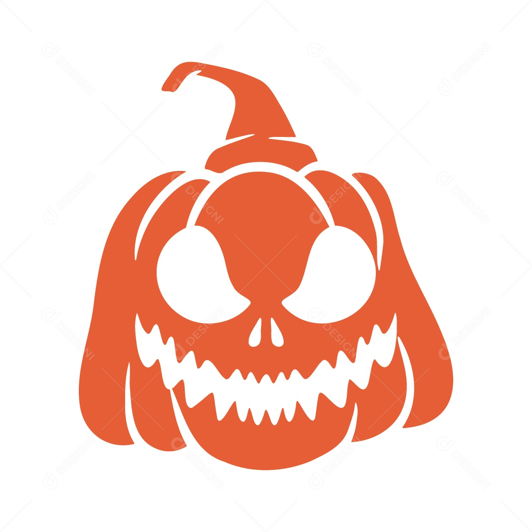 Abóbora Assustadora Ilustração de Halloween Vetor EPS