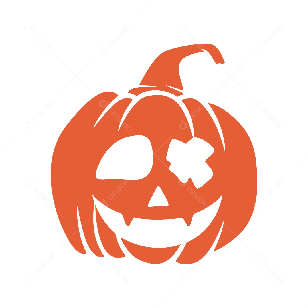 Abóbora Assustadora Ilustração de Halloween Vetor EPS