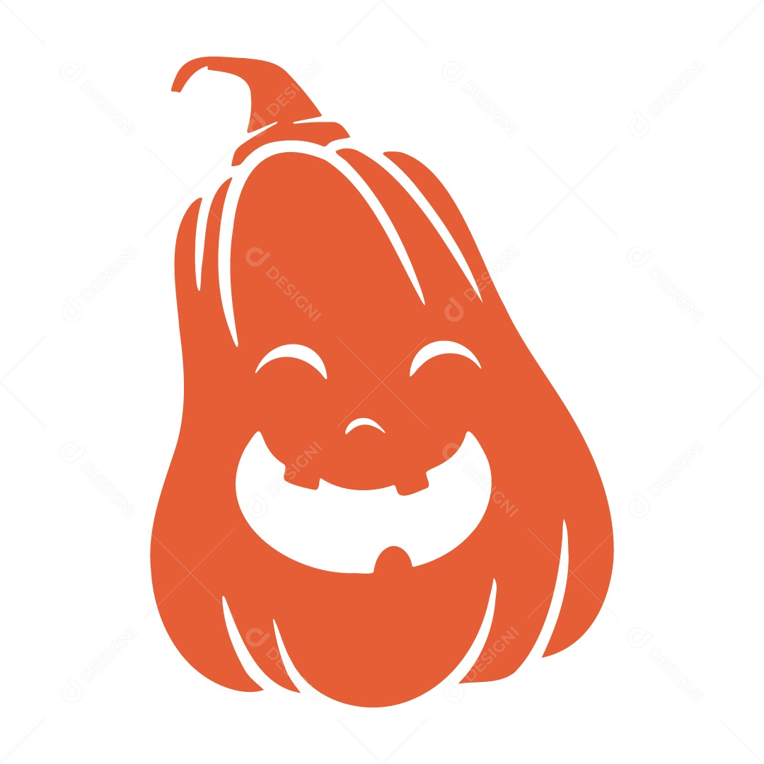 Abóbora Laranjada Sorrindo de Halloween Ilustração Vetor EPS