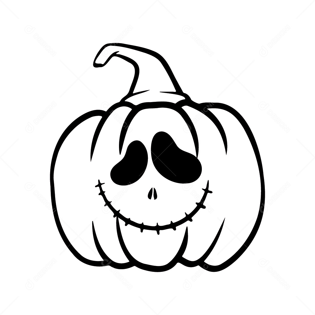 Abóbora Assustadora de Halloween Ilustração Vetor EPS