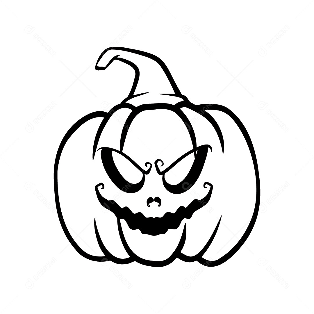 Abóbora Assustadora de Halloween Ilustração Vetor EPS