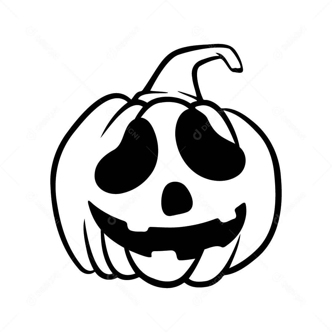 Abóbora Assustadora de Halloween Ilustração Vetor EPS