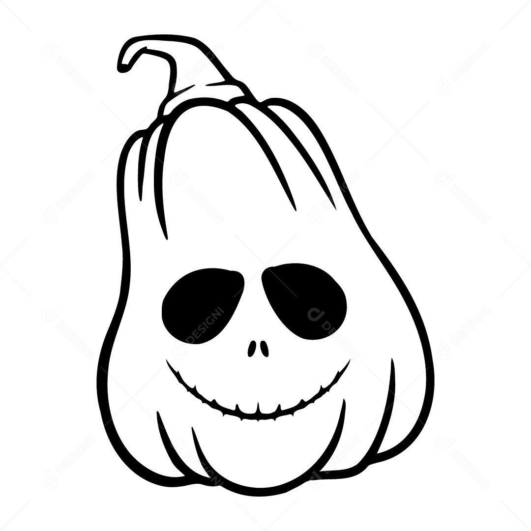 Abóbora Assustadora de Halloween Ilustração Vetor EPS