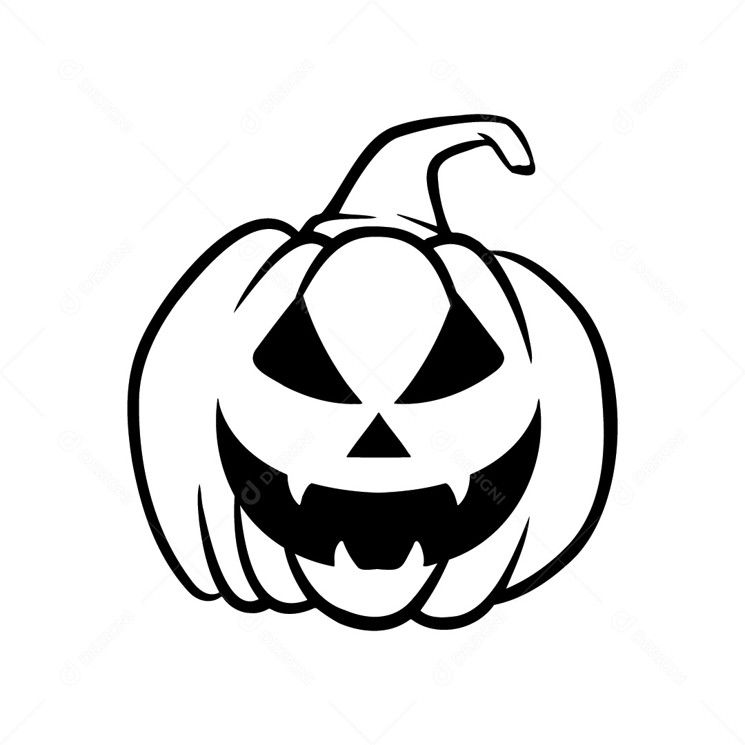 Abóbora Assustadora de Halloween Ilustração Vetor EPS
