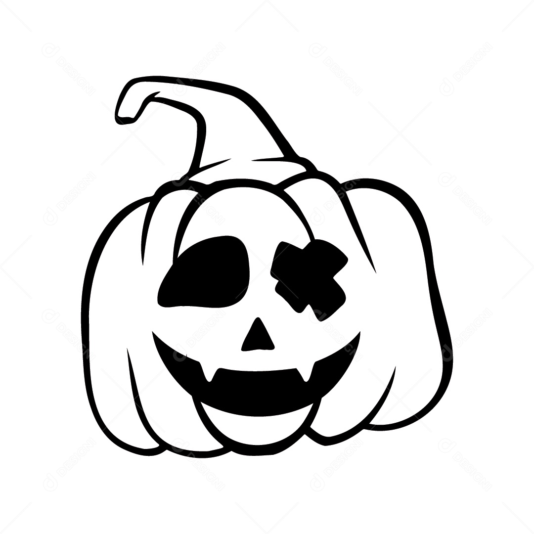 Abóbora Assustadora de Halloween Ilustração Vetor EPS