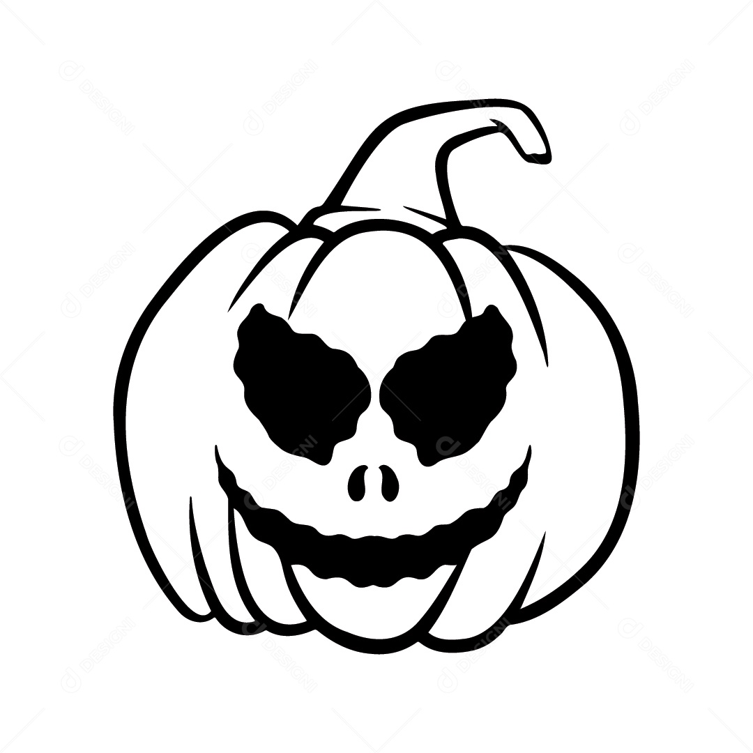 Abóbora Assustadora de Halloween Ilustração Vetor EPS