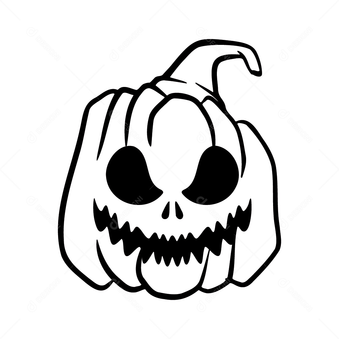 Abóbora Assustadora de Halloween Ilustração Vetor EPS