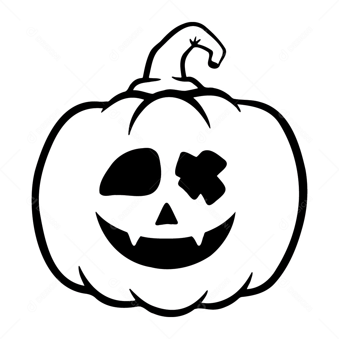 Abóbora Assustadora de Halloween Ilustração Vetor EPS