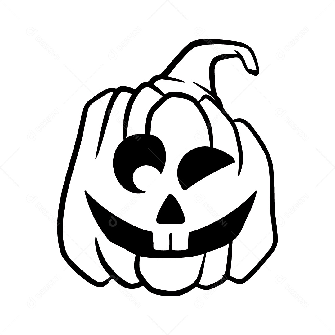 Abóbora Assustadora de Halloween Ilustração Vetor EPS