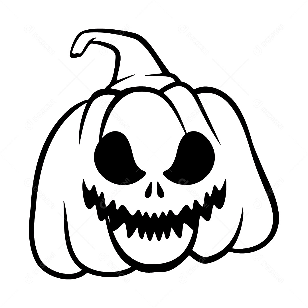 Abóbora Assustadora de Halloween Ilustração Vetor EPS