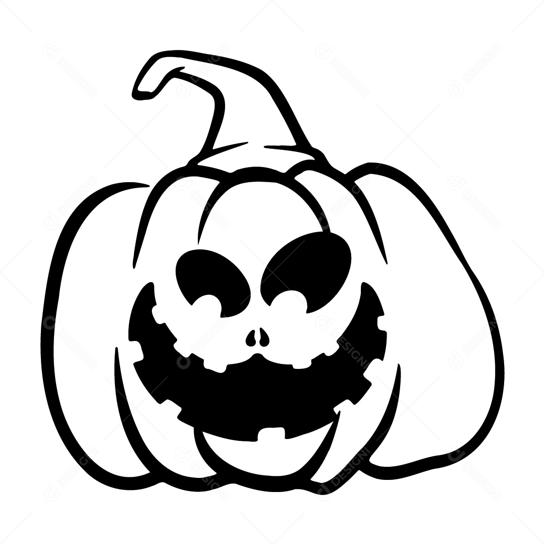 Abóbora Assustadora de Halloween Ilustração Vetor EPS