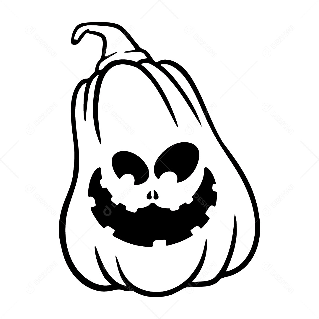 Abóbora Assustadora de Halloween Ilustração Vetor EPS