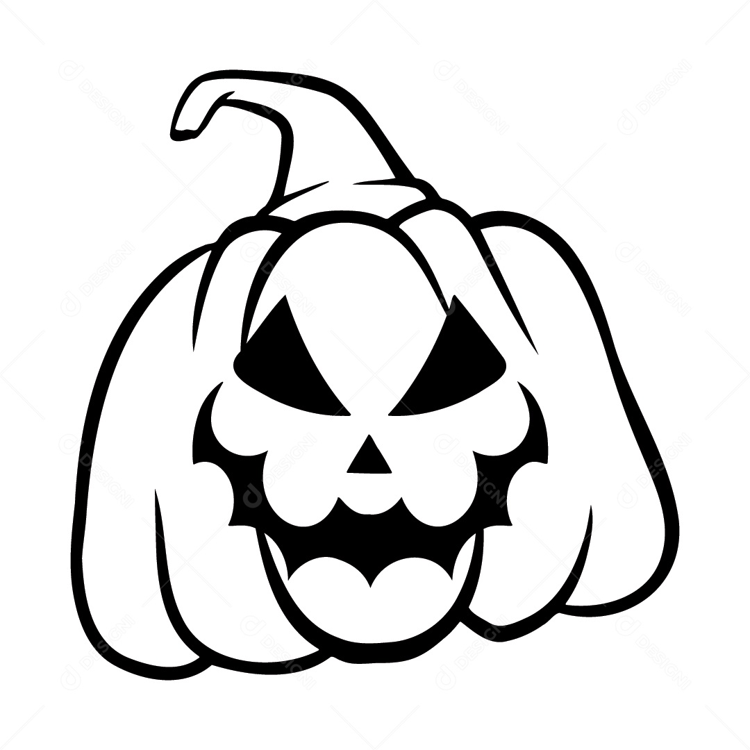 Abóbora Assustadora de Halloween Ilustração Vetor EPS