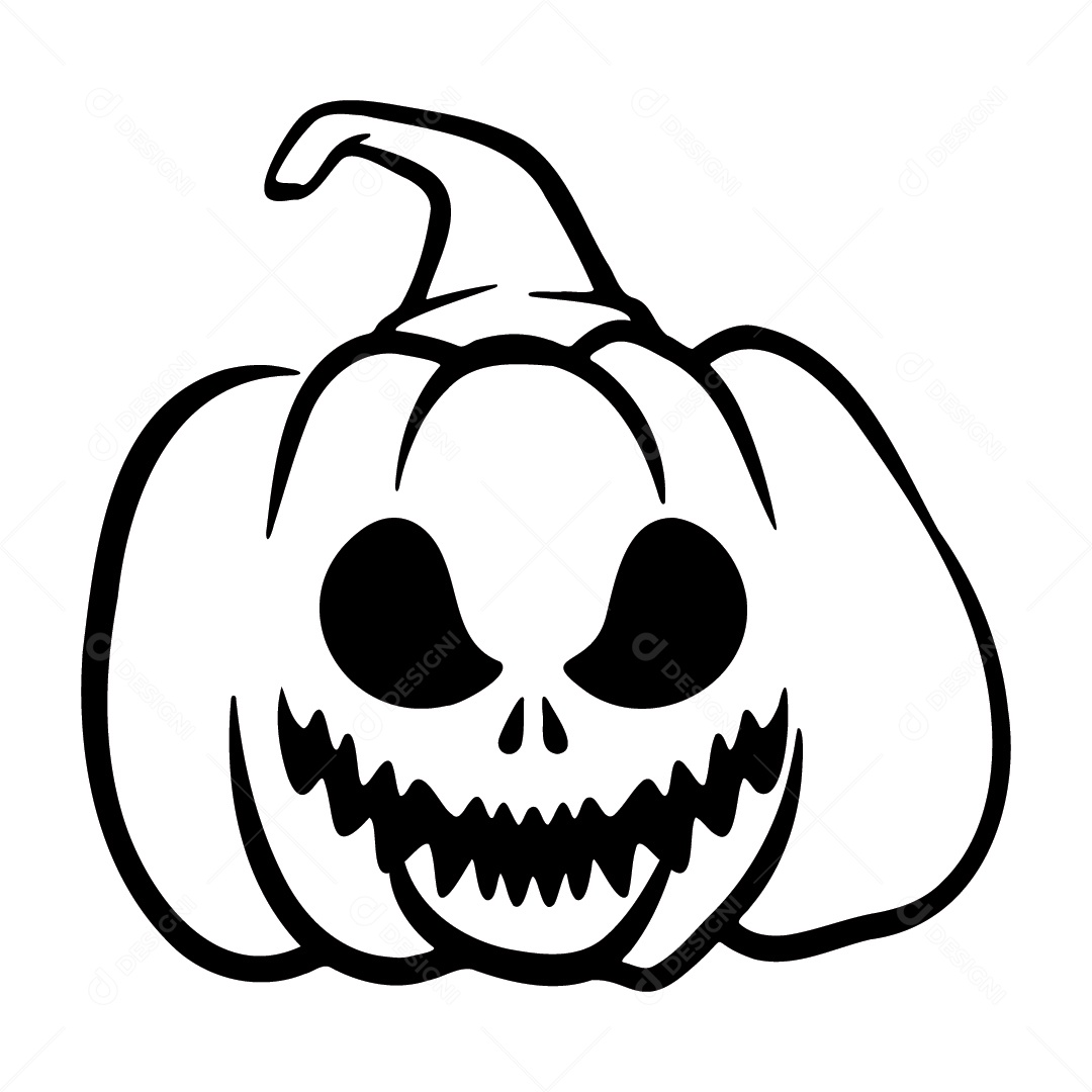 Abóbora Assustadora de Halloween Ilustração Vetor EPS