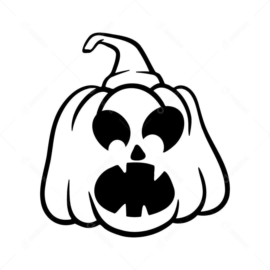 Abóbora Assustadora de Halloween Ilustração Vetor EPS