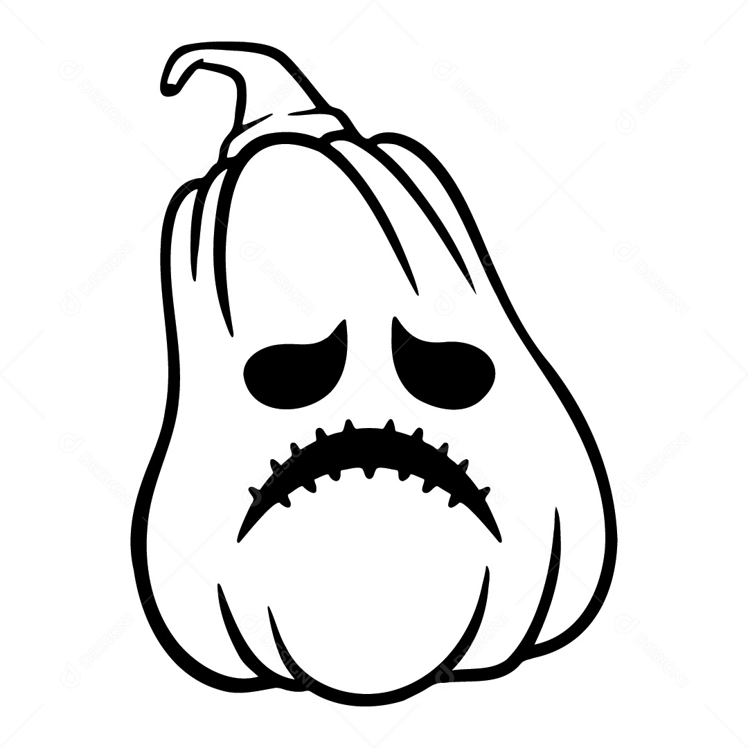 Abóbora Assustadora de Halloween Fundo Branco Ilustração Vetor EPS