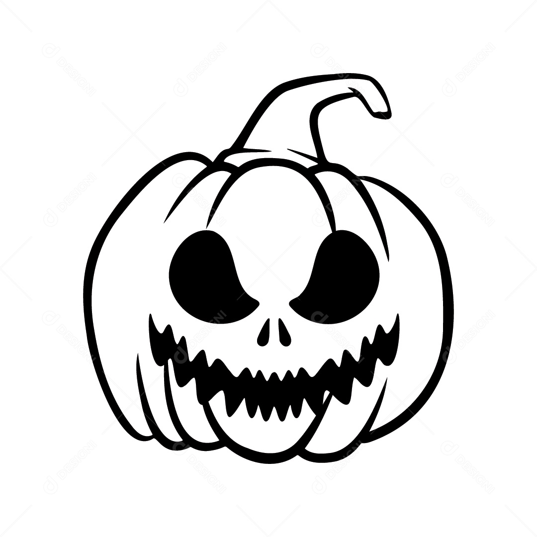 Abóbora Assustadora de Halloween Fundo Branco Ilustração Vetor EPS